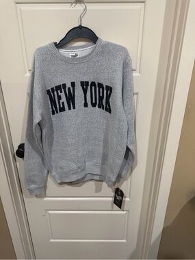 Parks Project Grey 'New York' Crewneck Sweater